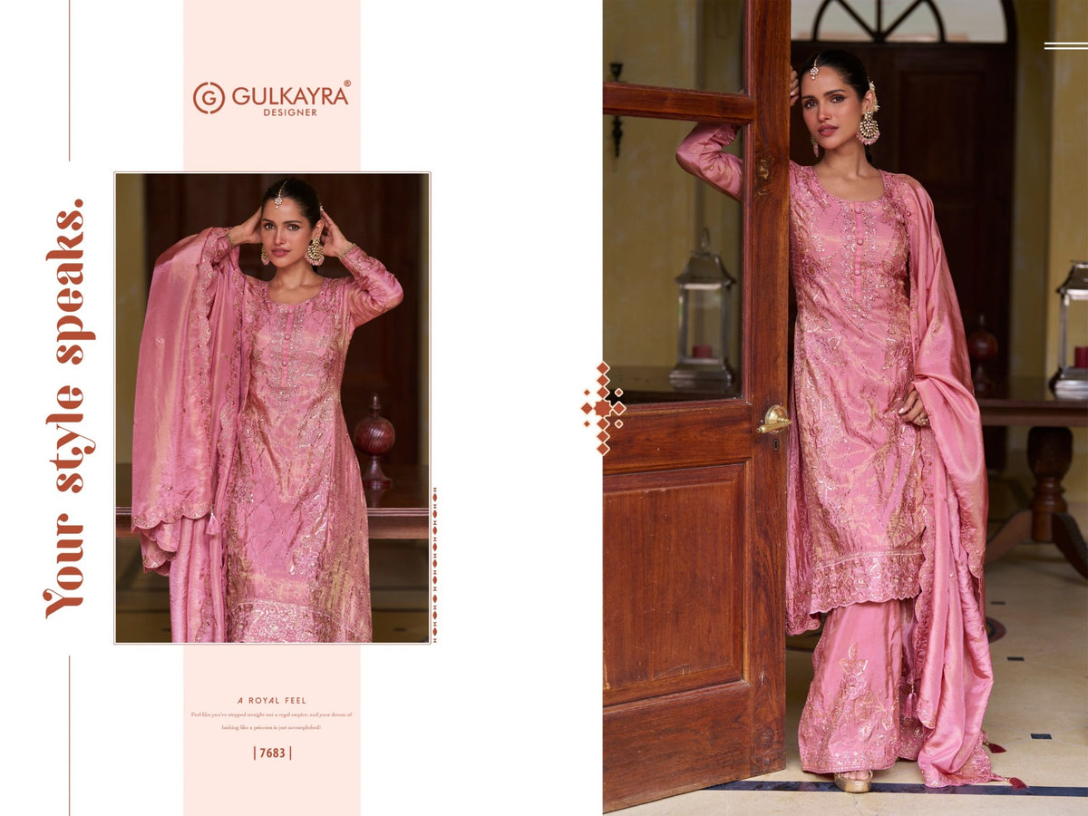 Zeenat Gulkayra Designer Simar Silk Readymade Plazzo Style Suits Exporter