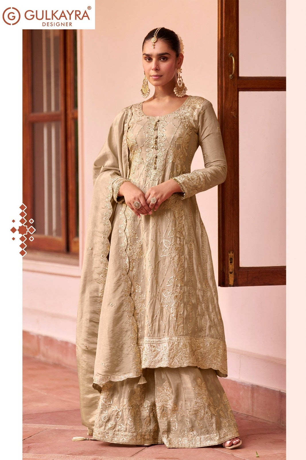 Zeenat Gulkayra Designer Simar Silk Readymade Plazzo Style Suits Exporter