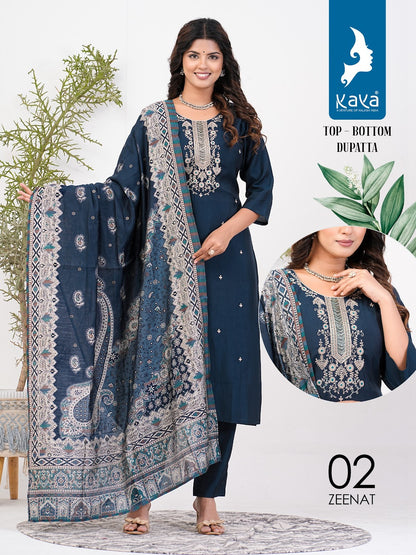 Zeenat Kaya Roman Silk Readymade Pant Style Suits Exporter Ahmedabad