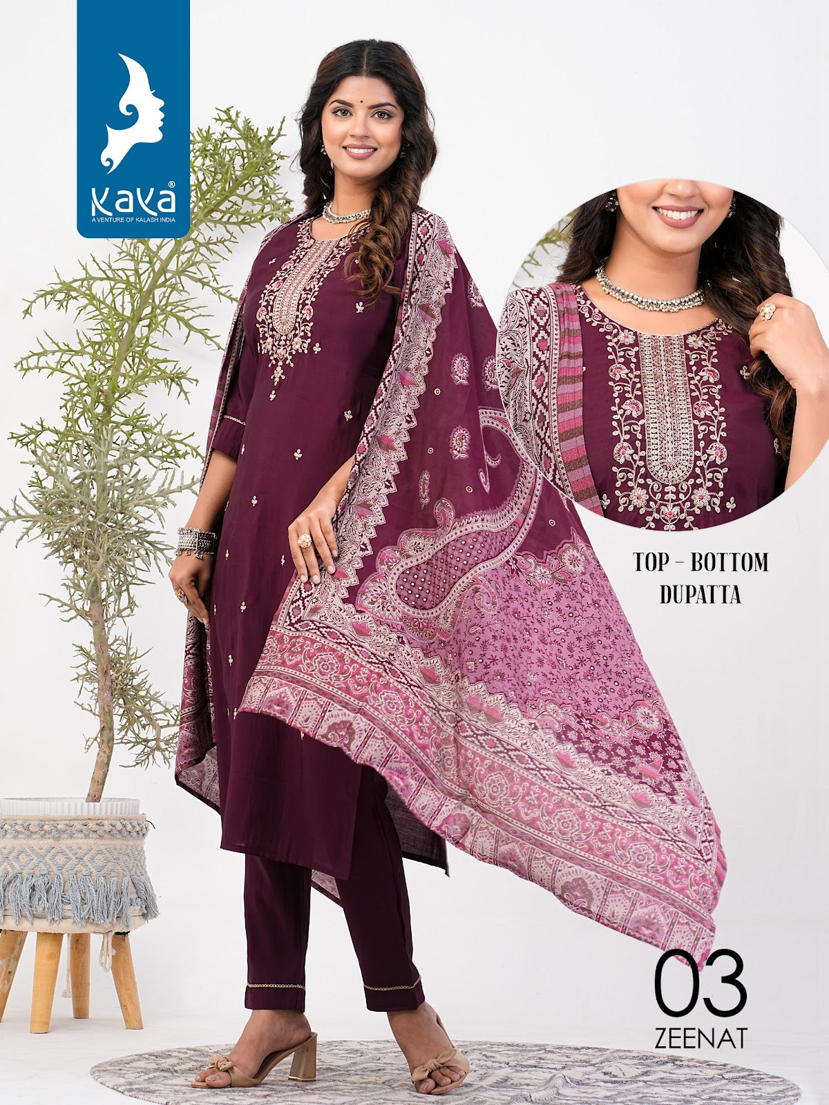 Zeenat Kaya Roman Silk Readymade Pant Style Suits Exporter Ahmedabad