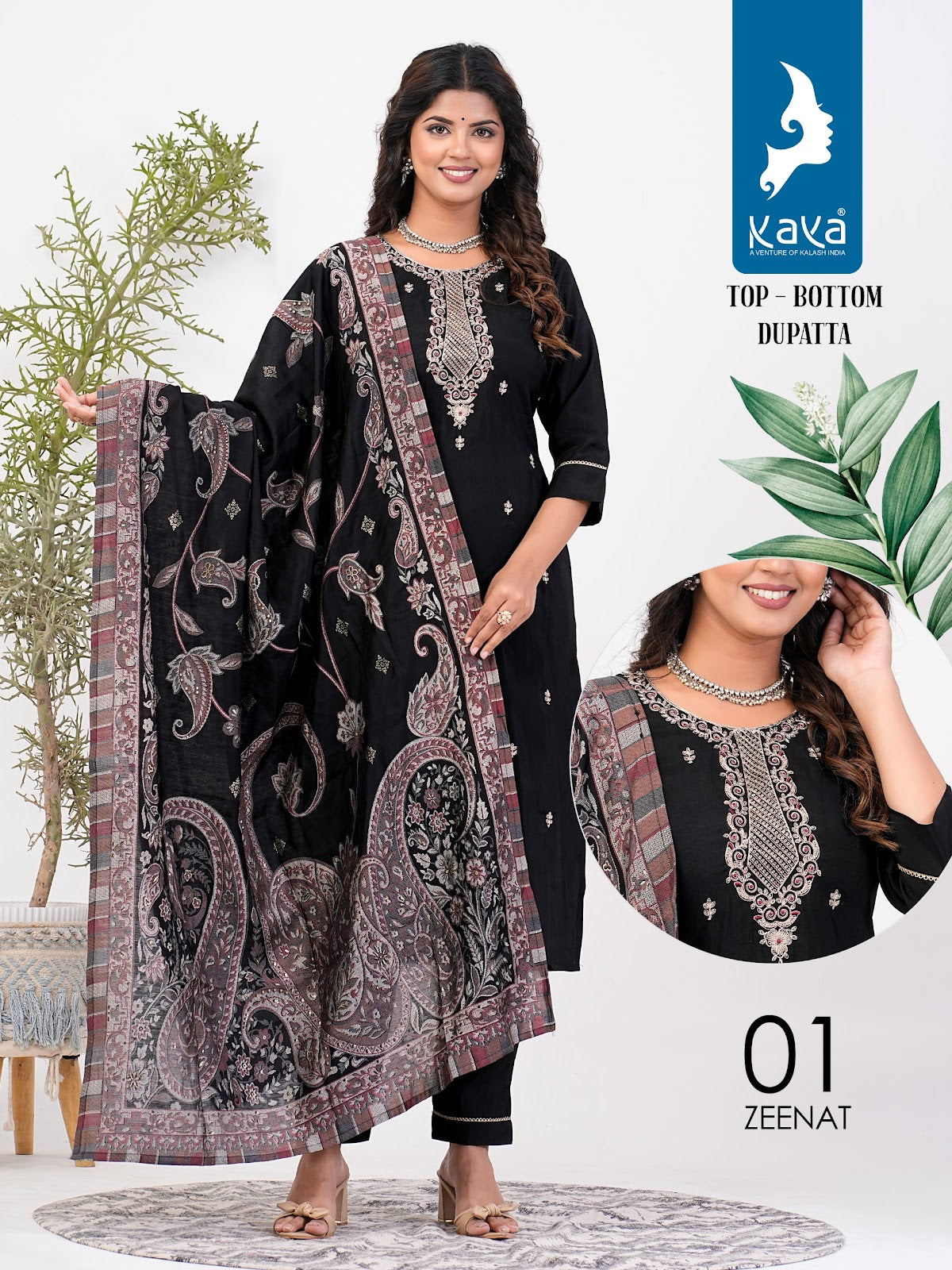 Zeenat Kaya Roman Silk Readymade Pant Style Suits Exporter Ahmedabad