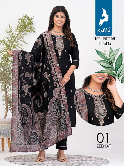 Zeenat Kaya Roman Silk Readymade Pant Style Suits Exporter Ahmedabad