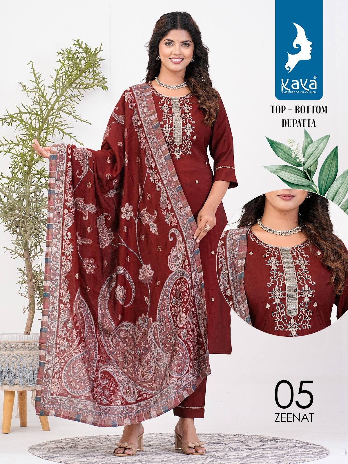 Zeenat Kaya Roman Silk Readymade Pant Style Suits Exporter Ahmedabad