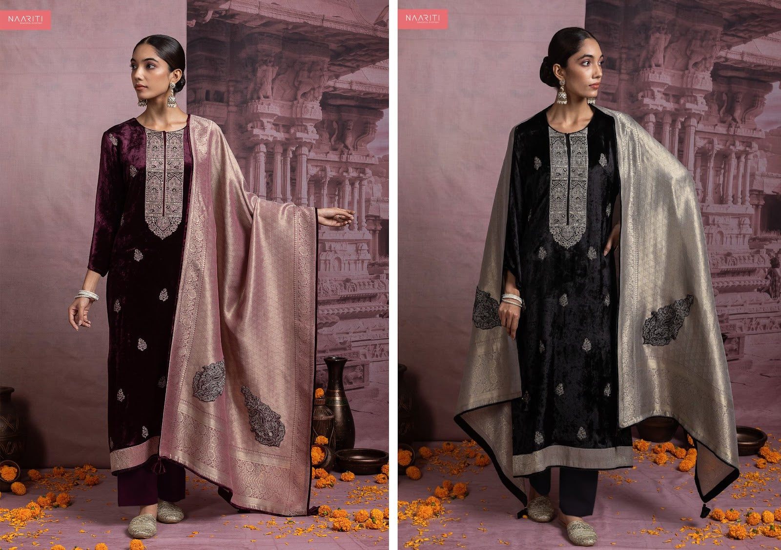 Zeenat Naariti Velvet Suits Supplier