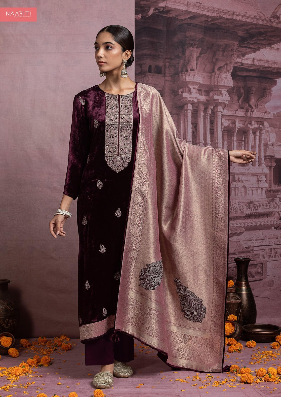 Zeenat Naariti Velvet Suits Supplier
