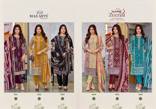 Zeenat Riaz Art Lawn Cotton Karachi Salwar Suits Wholesale Price