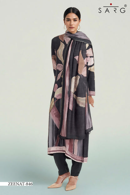 Zeenat Sarg Cotton Lawn Pant Style Suits Wholesaler