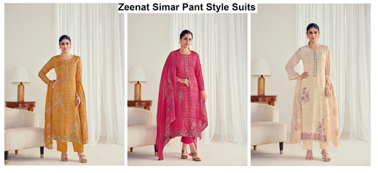 Zeenat Simar Pure Viscose Muslin Pant Style Suits Wholesale Rate
