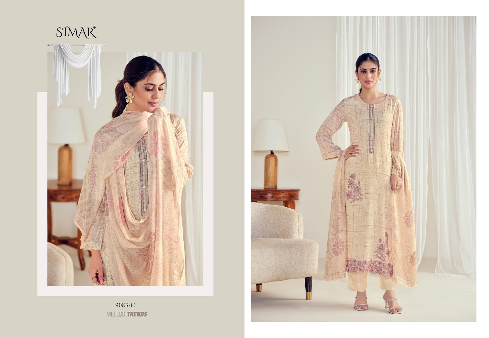 Zeenat Simar Pure Viscose Muslin Pant Style Suits Wholesale Rate