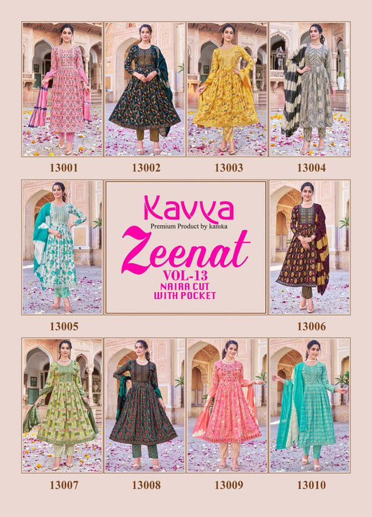Zeenat Vol 13 Kavya Capsule Print Readymade Pant Style Suits