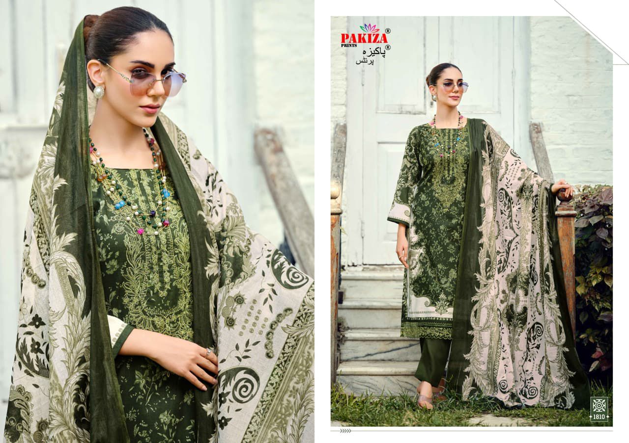 Zeenat Vol 18 Pakiza Prints Lawn Cotton Karachi Salwar Suits Wholesaler Gujarat