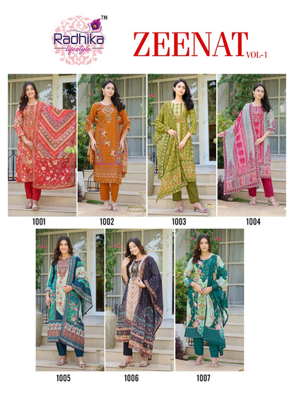 Zeenat Vol 1 Radhika Lifestyle Readymade Cotton Pant Suits Exporter