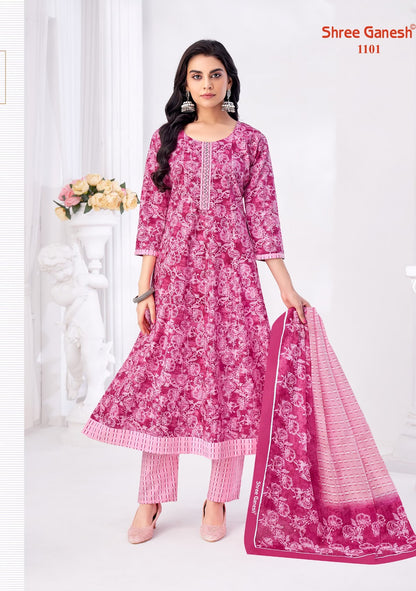 Zeenat Vol 1 Shree Ganesh Cotton Readymade Anarkali Suits Wholesale Price