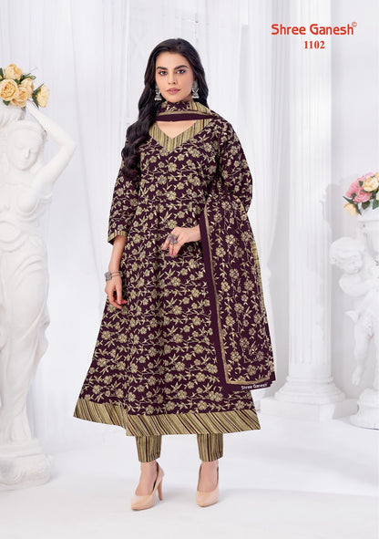 Zeenat Vol 1 Shree Ganesh Cotton Readymade Anarkali Suits Wholesale Price