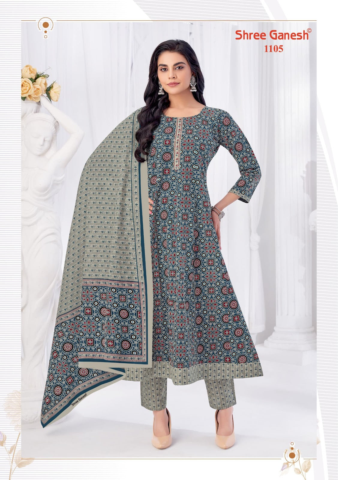 Zeenat Vol 1 Shree Ganesh Cotton Readymade Anarkali Suits Wholesale Price