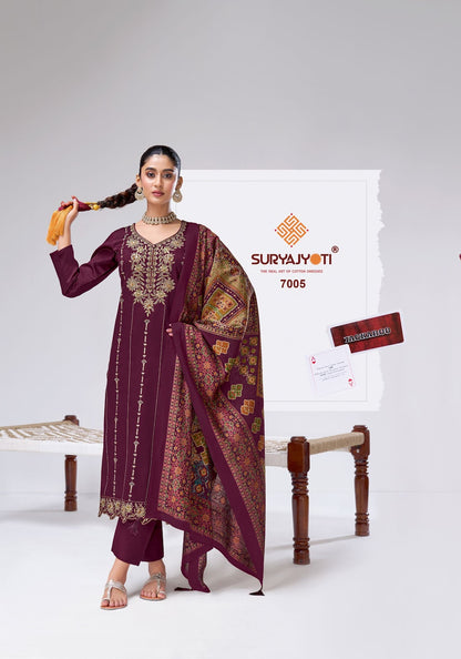 Zeenat Vol 1 Suryajyoti Jaam Satin Pant Style Suits Wholesale Price