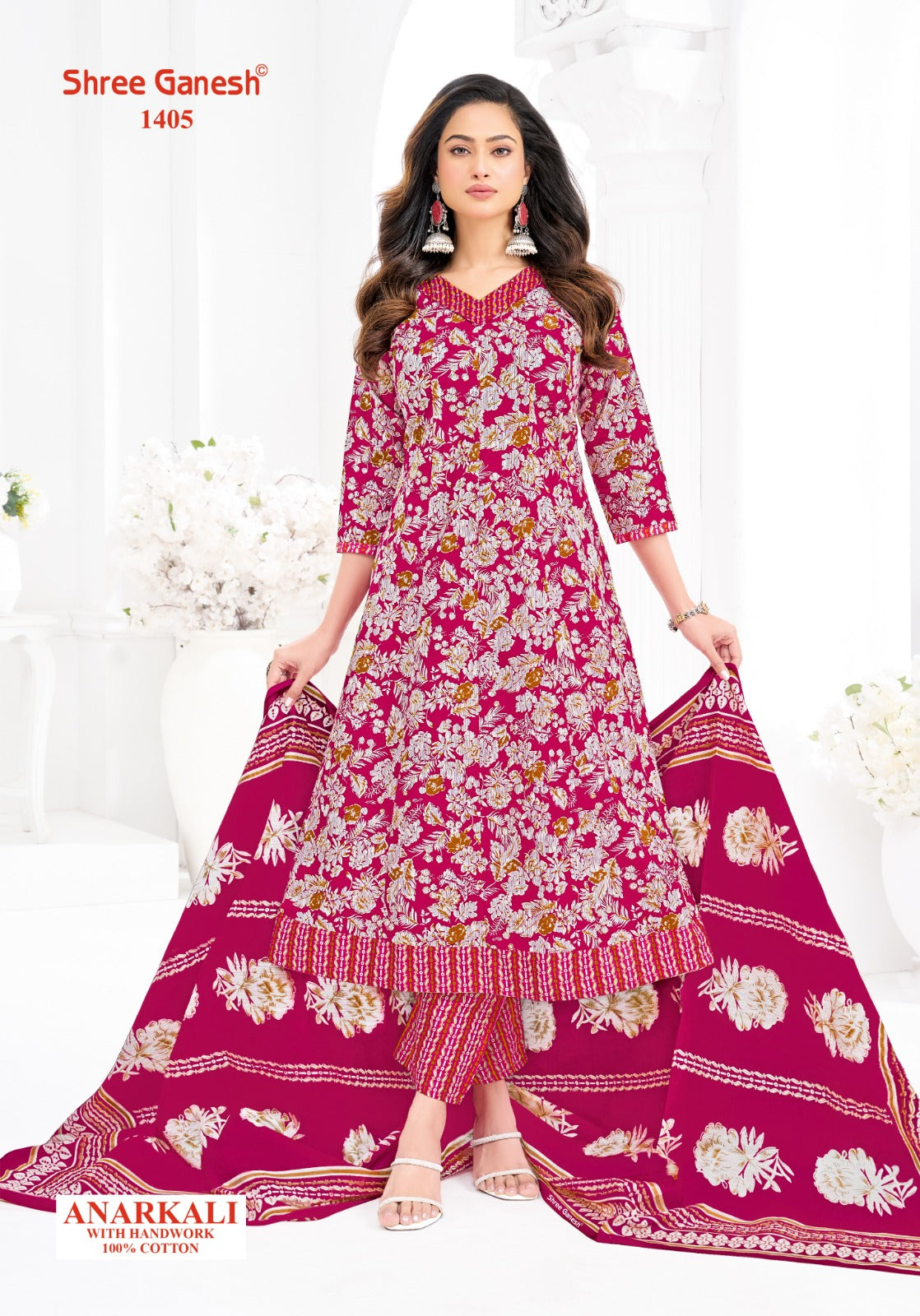 Zeenat Vol 4 Shree Ganesh Cotton Readymade Anarkali Suits Exporter Ahmedabad