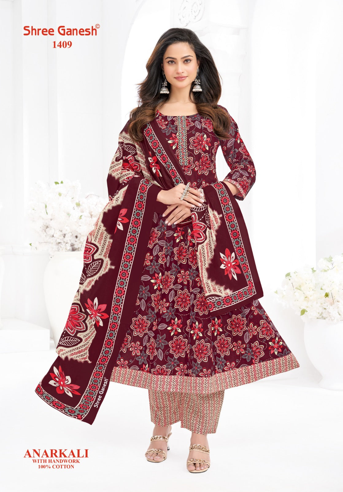 Zeenat Vol 4 Shree Ganesh Cotton Readymade Anarkali Suits Exporter Ahmedabad