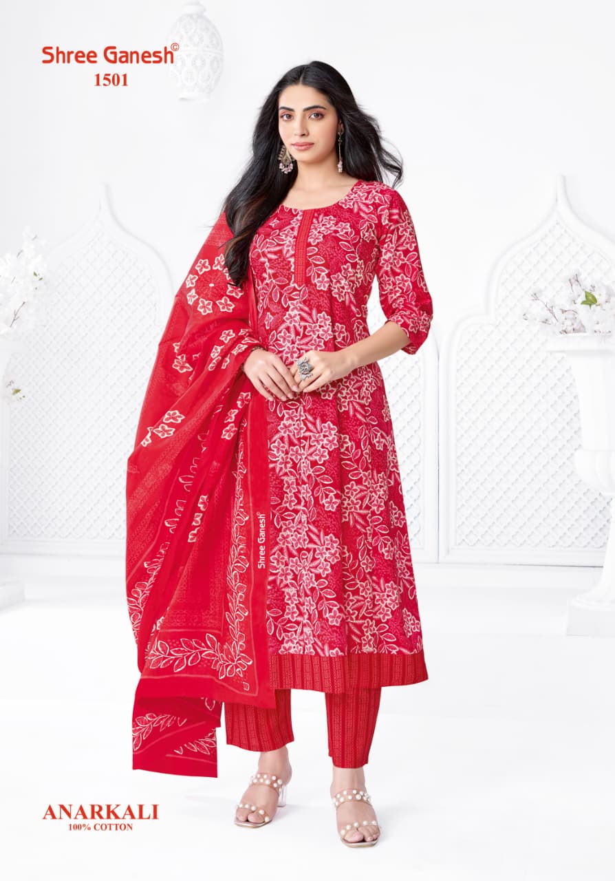 Zeenat Vol 5 Shree Ganesh Cotton Readymade Anarkali Suits Wholesale Rate