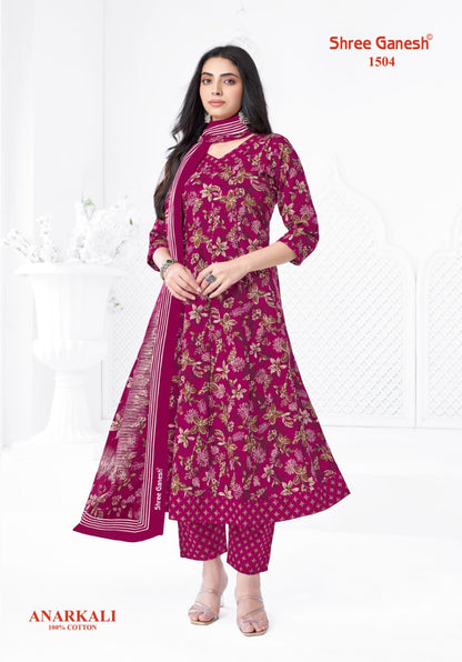 Zeenat Vol 5 Shree Ganesh Cotton Readymade Anarkali Suits Wholesale Rate