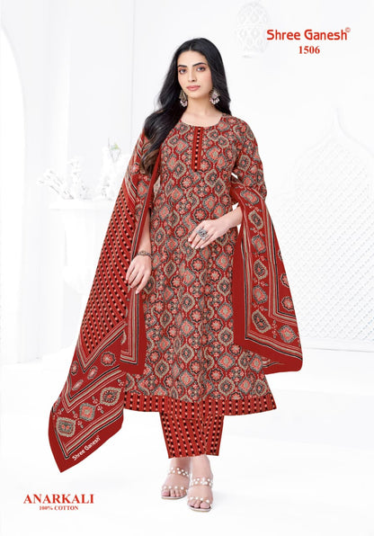 Zeenat Vol 5 Shree Ganesh Cotton Readymade Anarkali Suits Wholesale Rate