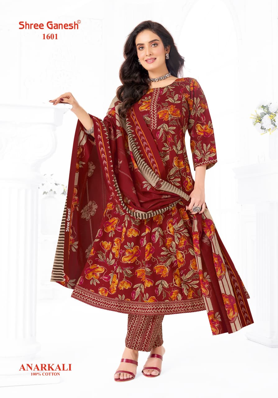 Zeenat Vol 6 Shree Ganesh Cotton Readymade Anarkali Suits Supplier India