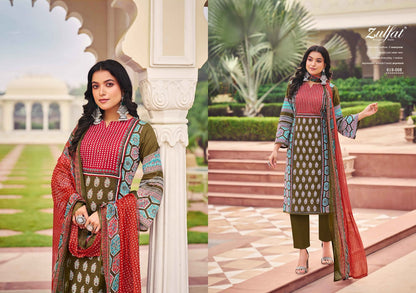 Zeeshan Zulfat Designer Cotton Karachi Salwar Suits Supplier India