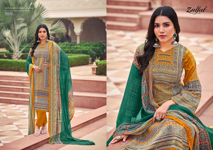 Zeeshan Zulfat Designer Cotton Karachi Salwar Suits Supplier India