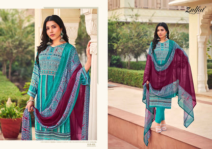 Zeeshan Zulfat Designer Cotton Karachi Salwar Suits Supplier India