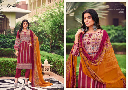 Zeeshan Zulfat Designer Cotton Karachi Salwar Suits Supplier India