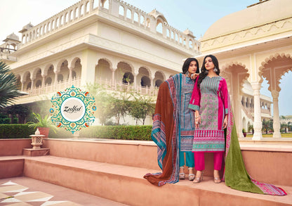 Zeeshan Zulfat Designer Cotton Karachi Salwar Suits Supplier India