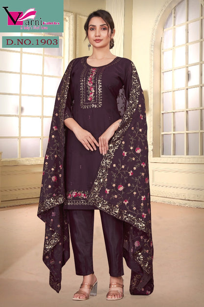 Zeeya Gopi 1901-1904 Varni Fabrics Georgette Readymade Pant Style Suits Wholesaler India