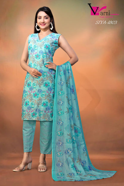 Zeeya Siya 1801-1803 Varni Fabrics Cambric Cotton Readymade Suits Wholesale Rate