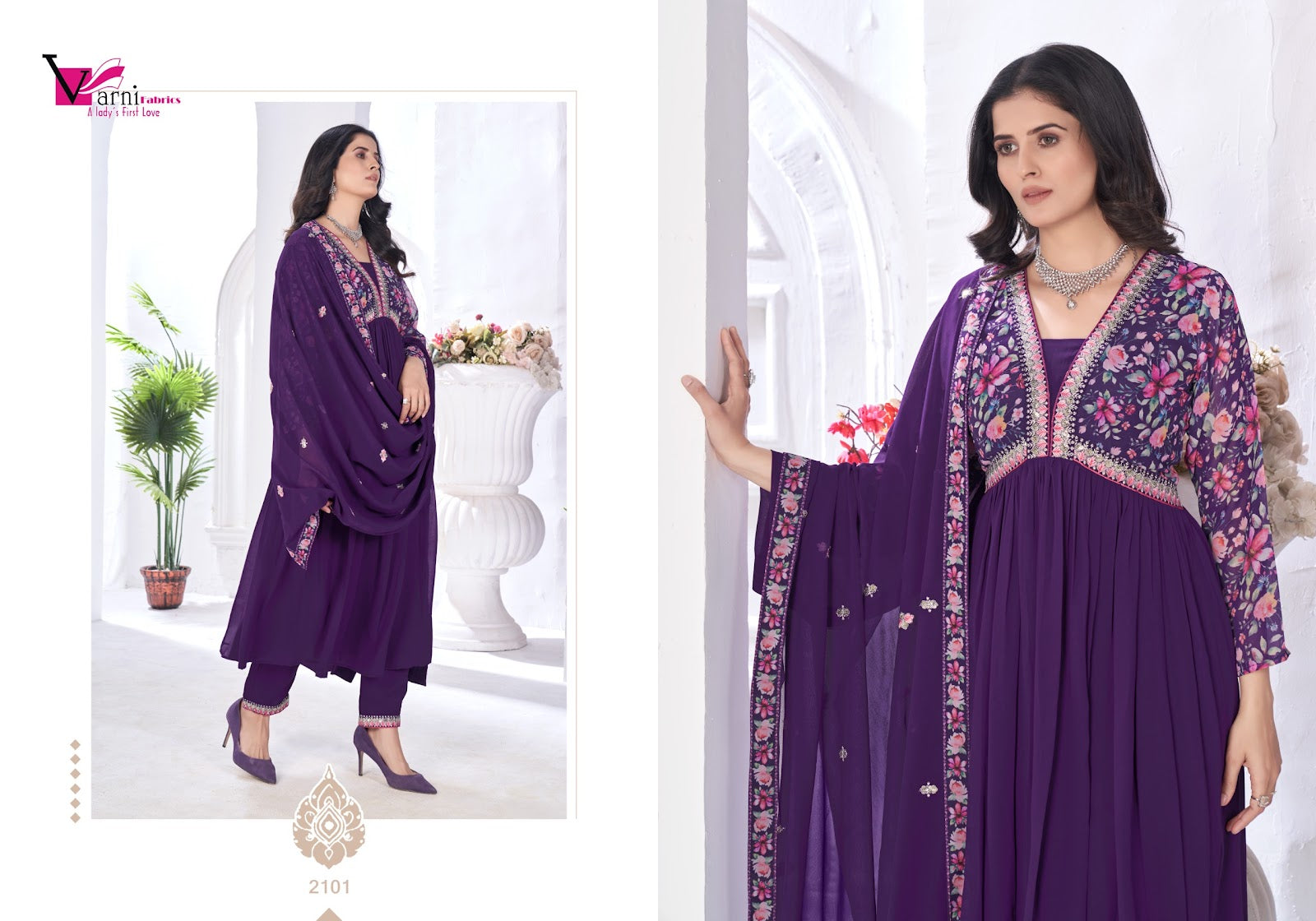 Zeeya Vaishnavi Varni Fabrics Georgette Readymade Pant Style Suits Wholesale Price