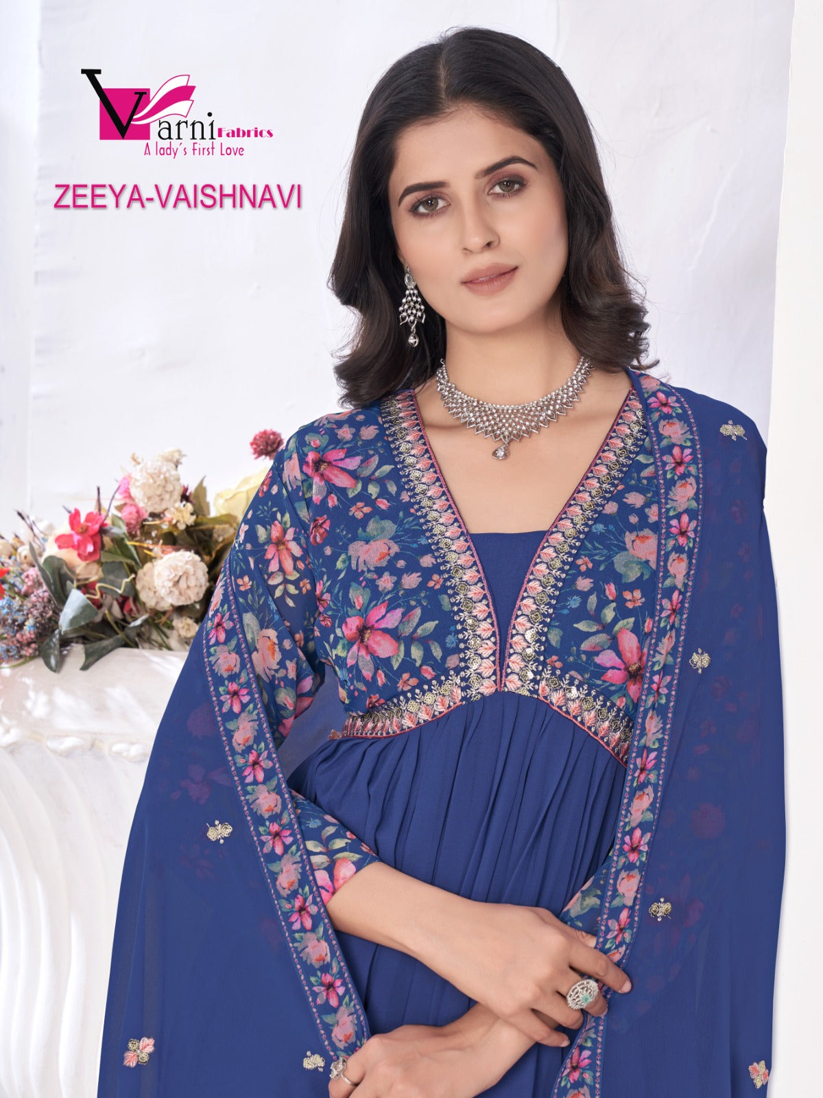 Zeeya Vaishnavi Varni Fabrics Georgette Readymade Pant Style Suits Wholesale Price