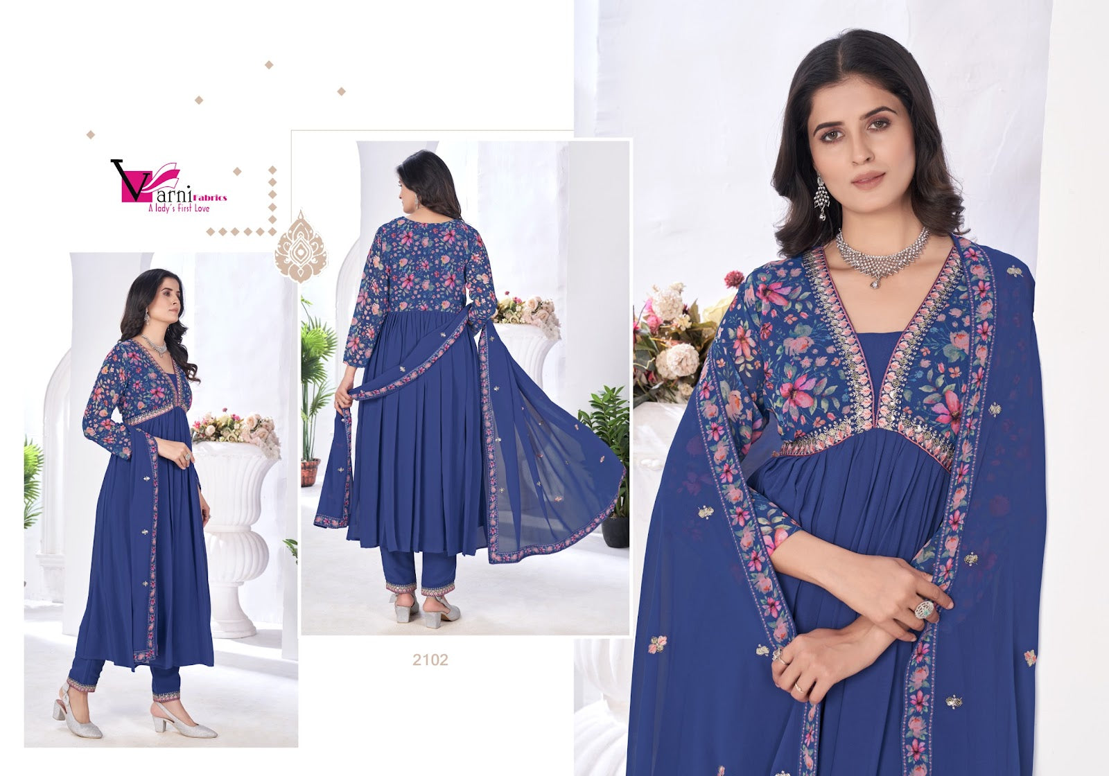Zeeya Vaishnavi Varni Fabrics Georgette Readymade Pant Style Suits Wholesale Price