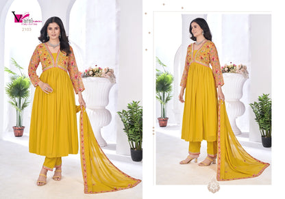 Zeeya Vaishnavi Varni Fabrics Georgette Readymade Pant Style Suits Wholesale Price