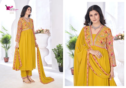 Zeeya Vaishnavi Varni Fabrics Georgette Readymade Pant Style Suits Wholesale Price