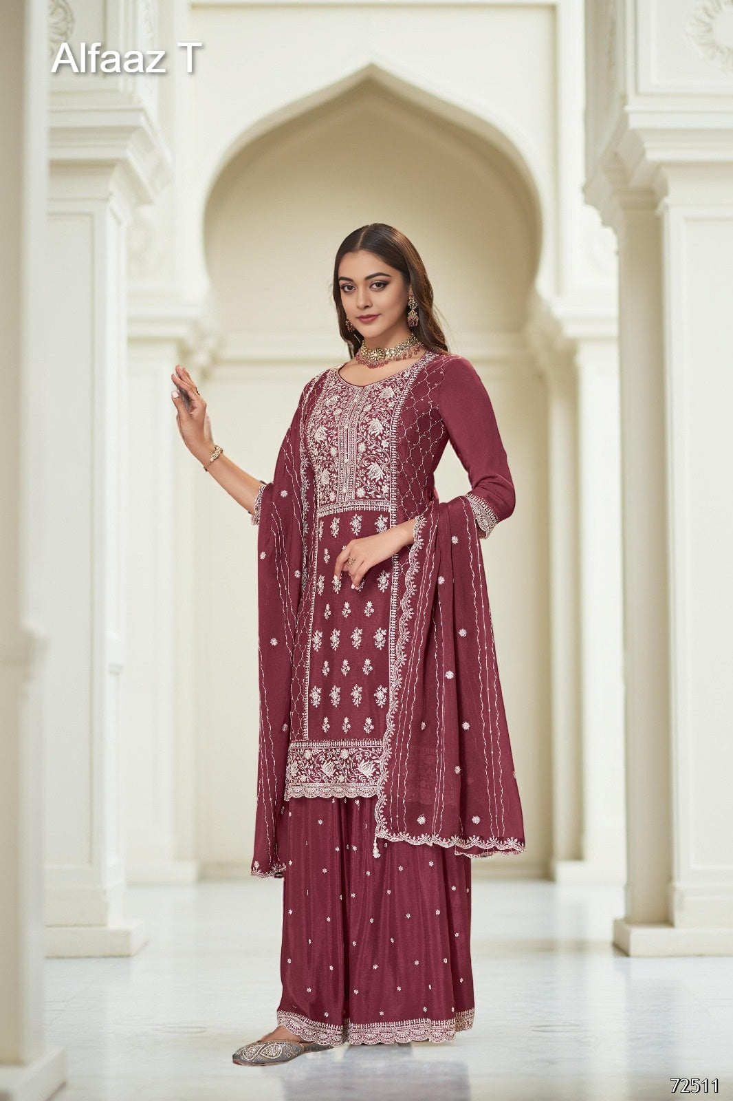 Zeeya Vol 2 Alfaaz T Chinon Readymade Plazzo Style Suits Exporter India