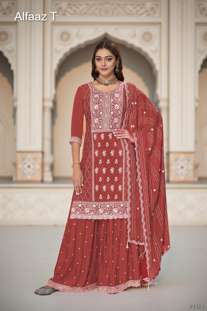 Zeeya Vol 2 Alfaaz T Chinon Readymade Plazzo Style Suits Exporter India