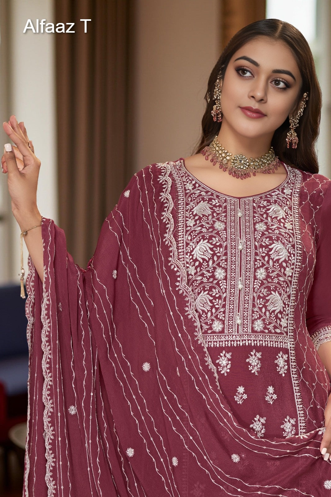 Zeeya Vol 2 Alfaaz T Chinon Readymade Plazzo Style Suits Exporter India