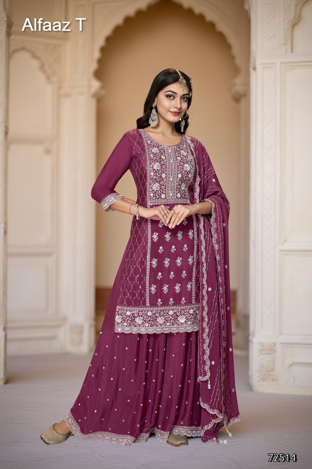 Zeeya Vol 2 Alfaaz T Chinon Readymade Plazzo Style Suits Exporter India