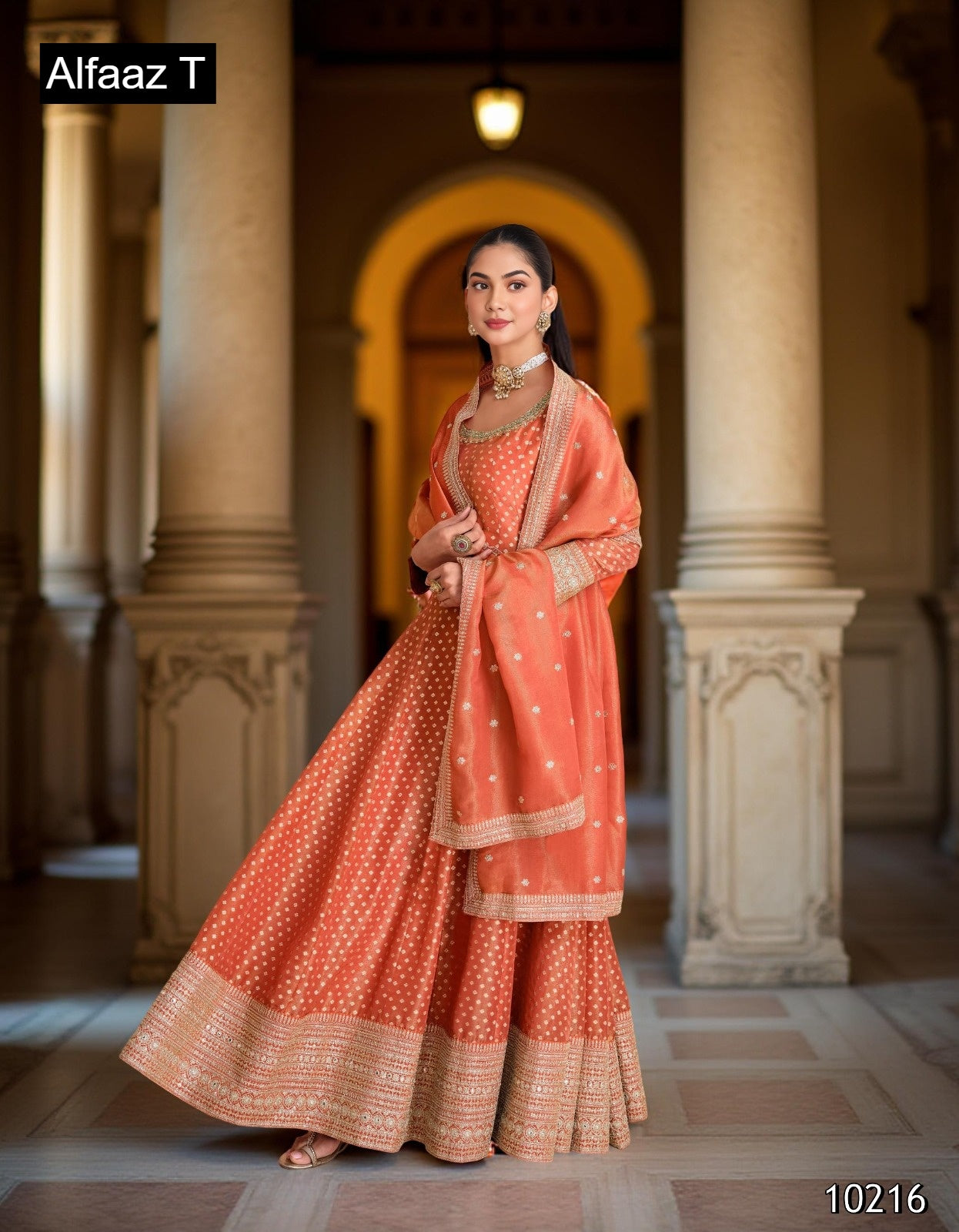 Zeeya Vol 4 Alfaaz T Simmer Gown Dupatta Set Exporter Gujarat
