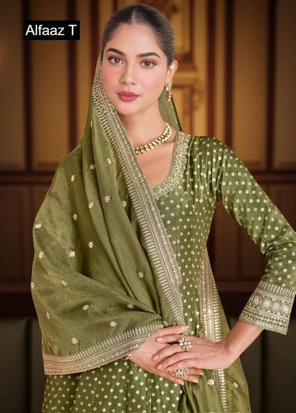 Zeeya Vol 4 Alfaaz T Simmer Gown Dupatta Set Exporter Gujarat