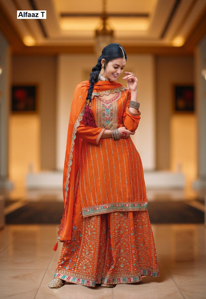 Zeeya Vol 5 Alfaaz T Chinon Readymade Plazzo Style Suits Supplier Ahmedabad