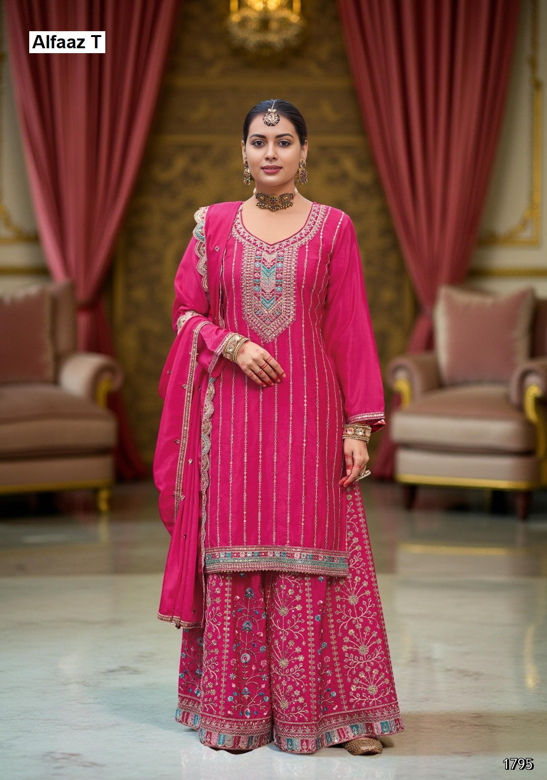 Zeeya Vol 5 Alfaaz T Chinon Readymade Plazzo Style Suits Supplier Ahmedabad