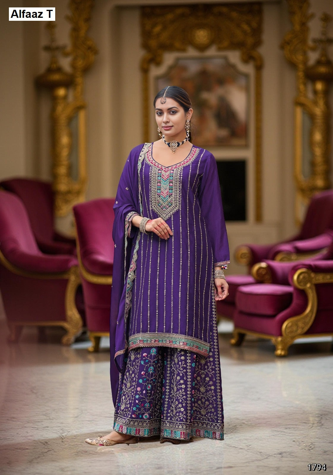 Zeeya Vol 5 Alfaaz T Chinon Readymade Plazzo Style Suits Supplier Ahmedabad