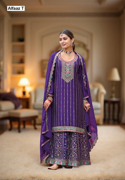 Zeeya Vol 5 Alfaaz T Chinon Readymade Plazzo Style Suits Supplier Ahmedabad