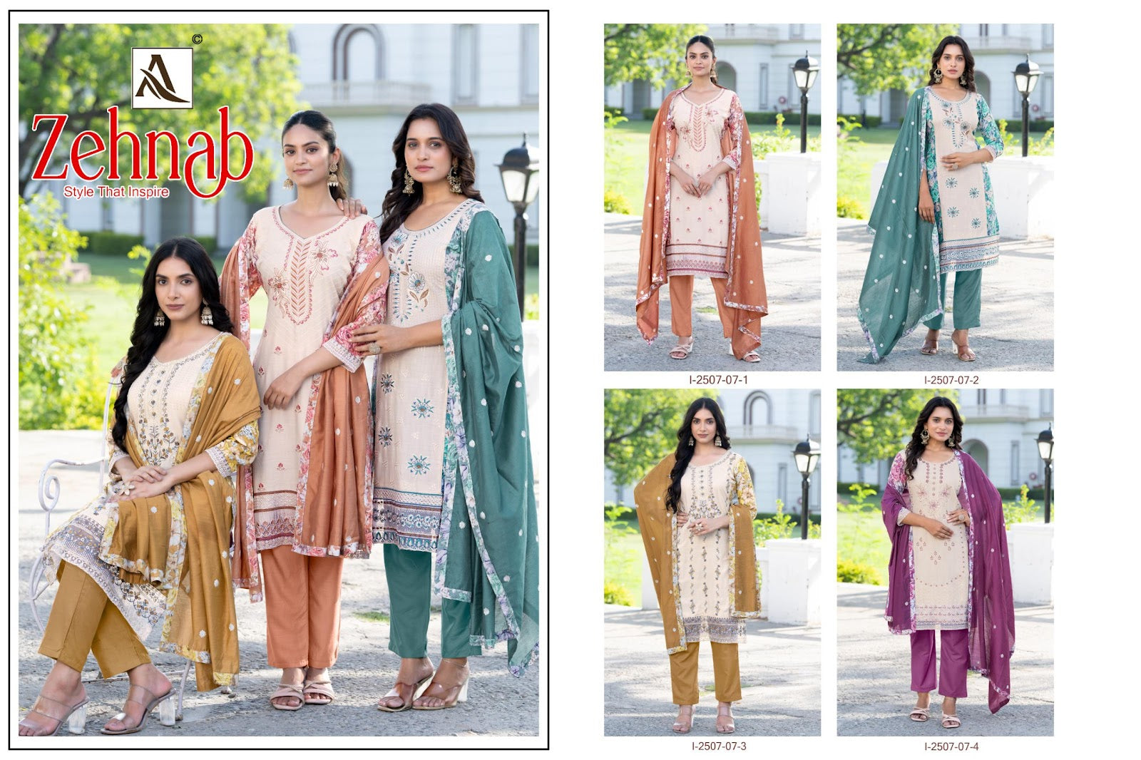 Zehnab Alok Viscose Reyon Karachi Salwar Suits Manufacturer Ahmedabad