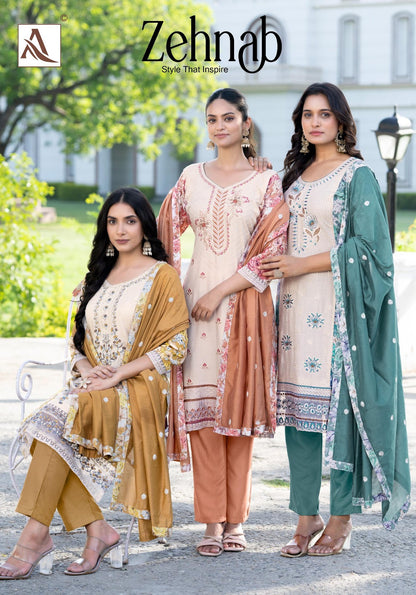 Zehnab Alok Viscose Reyon Karachi Salwar Suits Manufacturer Ahmedabad